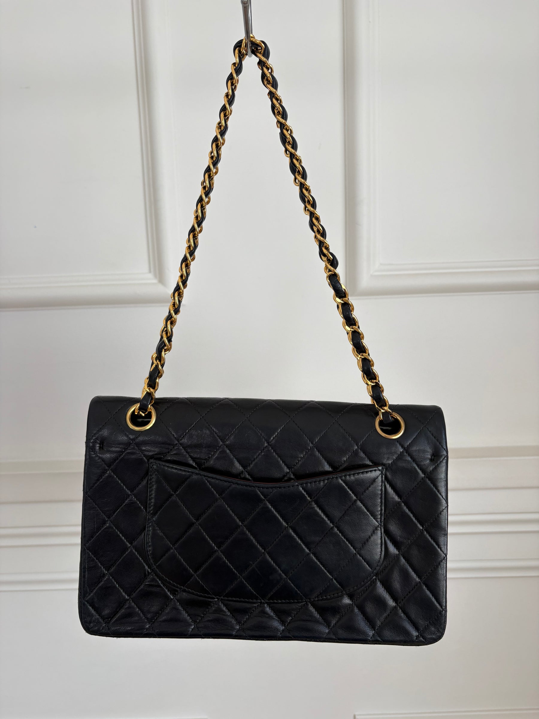 Chanel Black Lambskin Leather Medium Classic Flap Bag