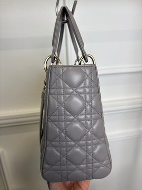 Dior Grey Cannage Quilted Medium Lady Dior