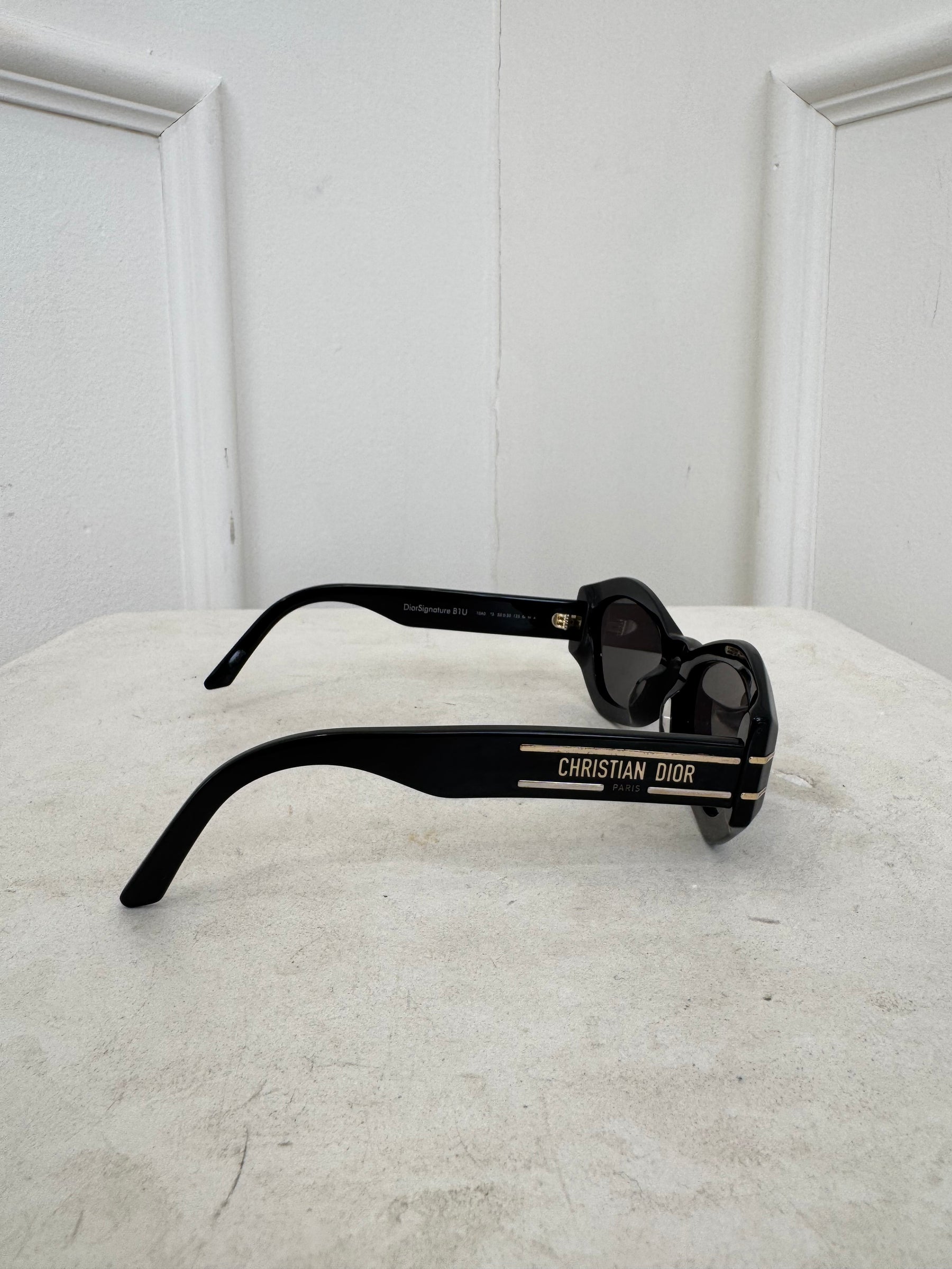 Dior Black Geometric Oval Sunglasses