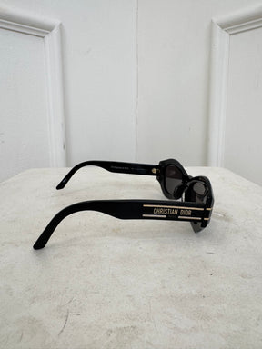 Dior Black Geometric Oval Sunglasses
