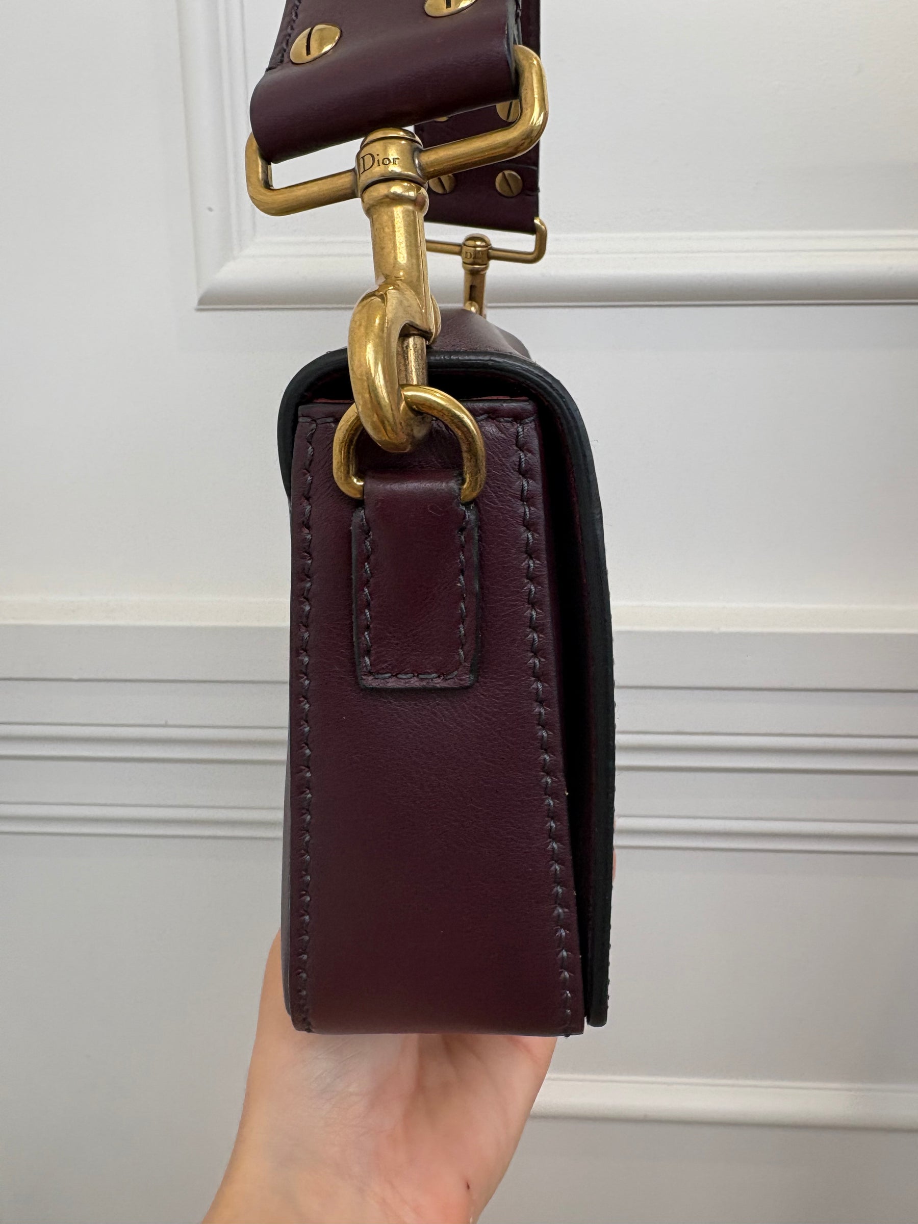 Dior Burgundy Leather J'adior Flap Bag