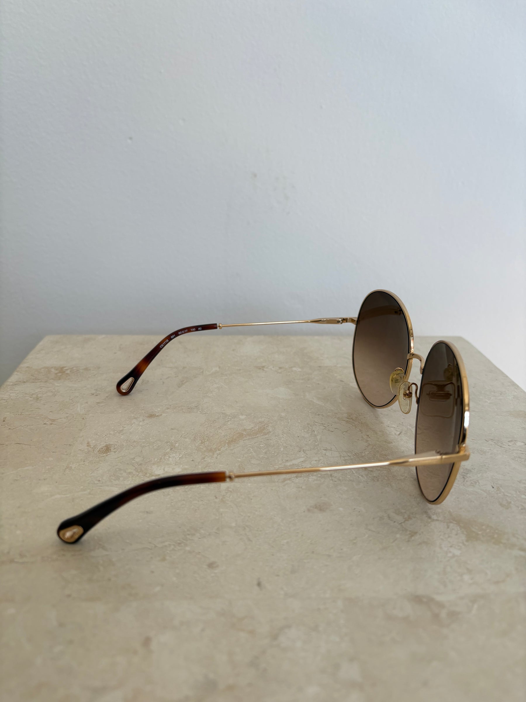 Chloé Round Gold Frame Sunglasses