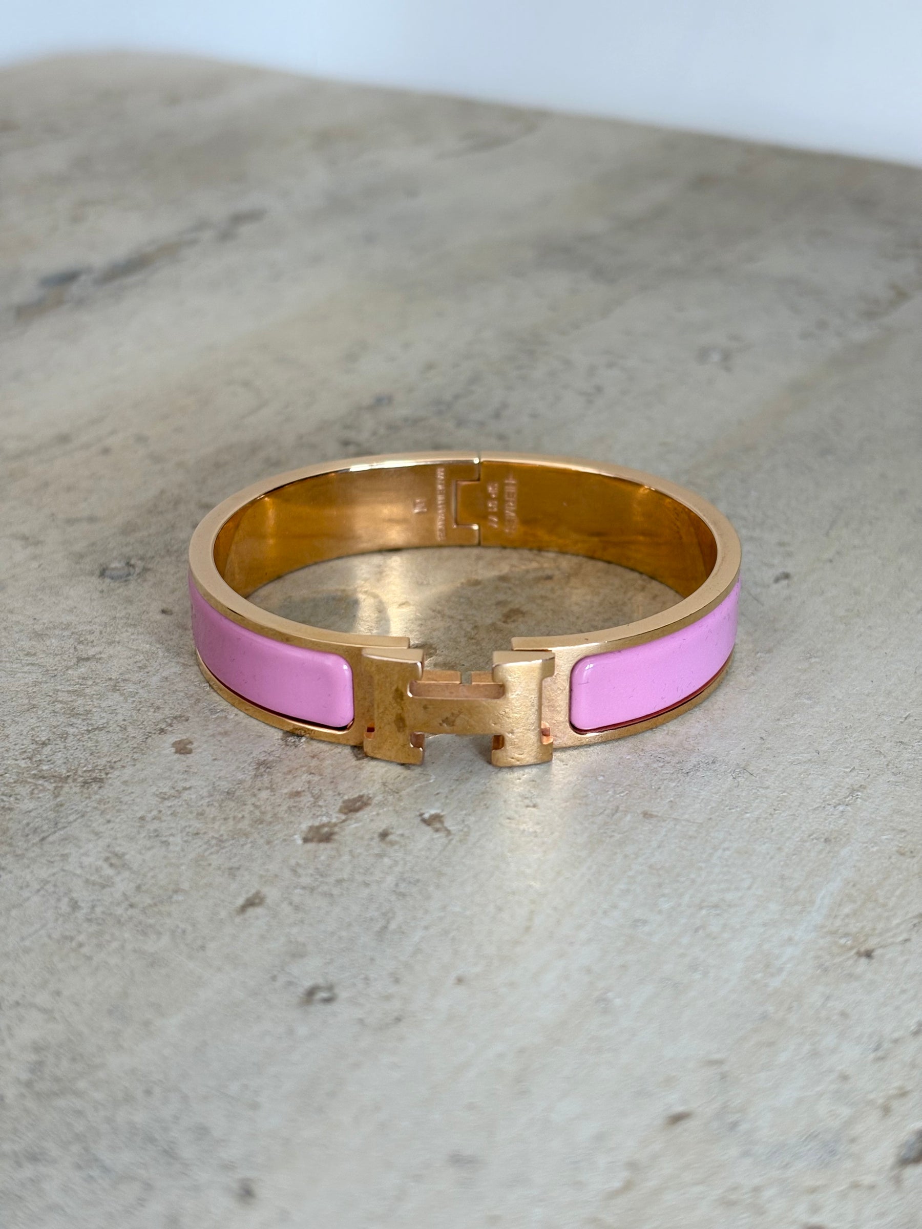 Hermès Clic H Bracelet Pink With Rose Gold PM