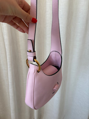 Versace Pink Leather Medusa Hobo Shoulder Bag