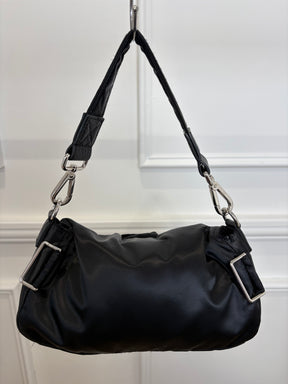 Fendi Black Nylon Multi Pocket Convertible Baguette Bag