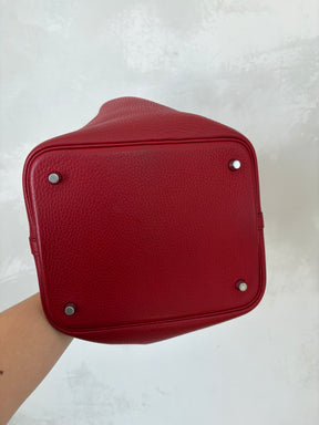 Hermès Picotin 22 Rouge Clemence Q Square