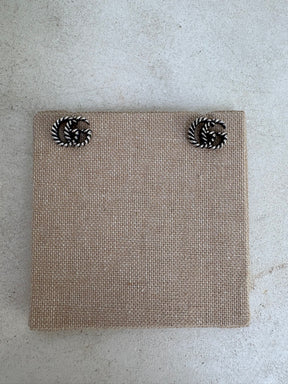 Gucci Sterling Silver Marmont Stud Earrings