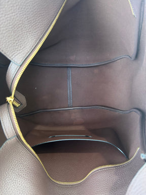 Oroton Chocolate Leather Oversized Tote Bag