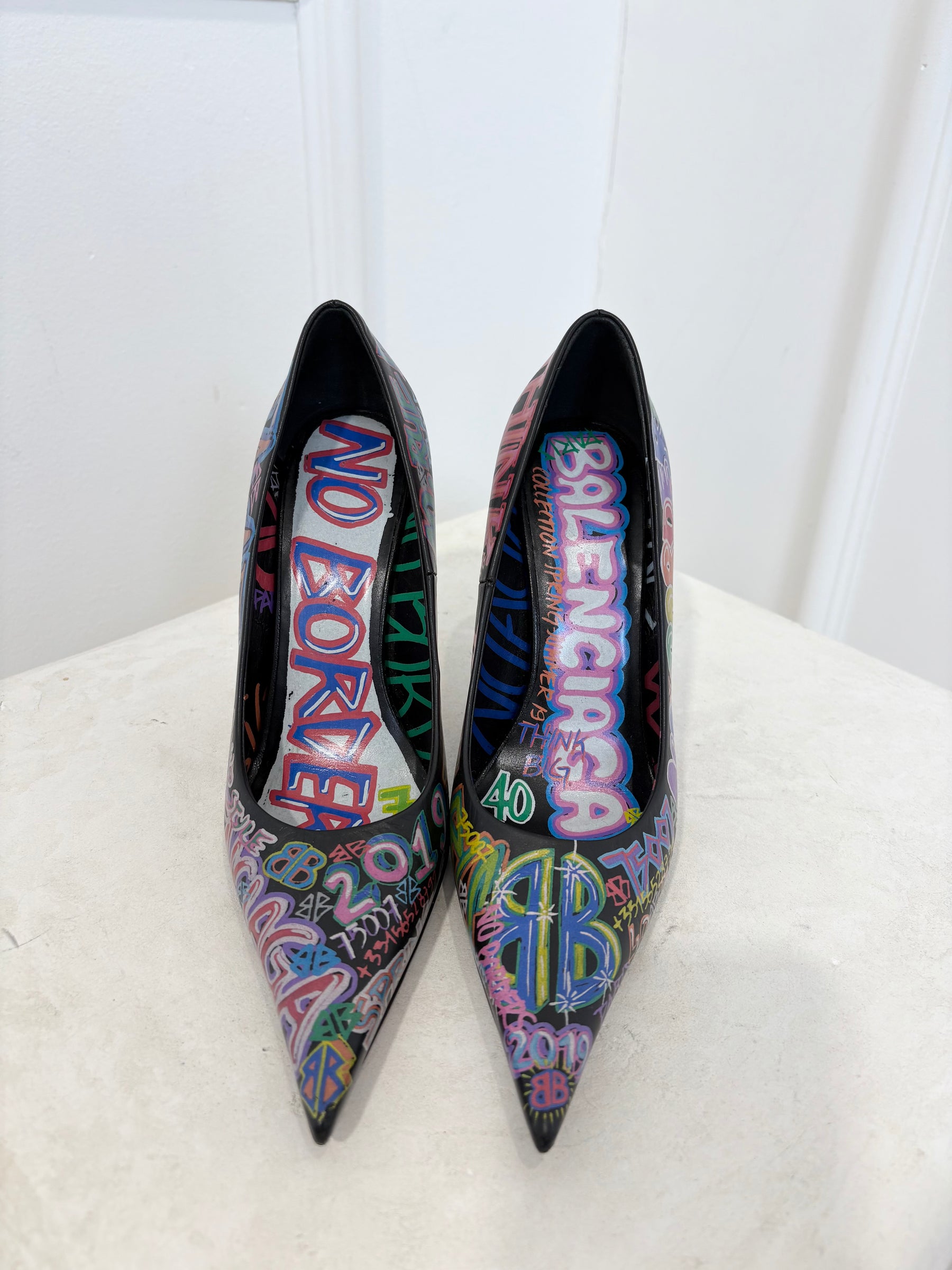 Balenciaga BB Graffiti Heels, 36.5