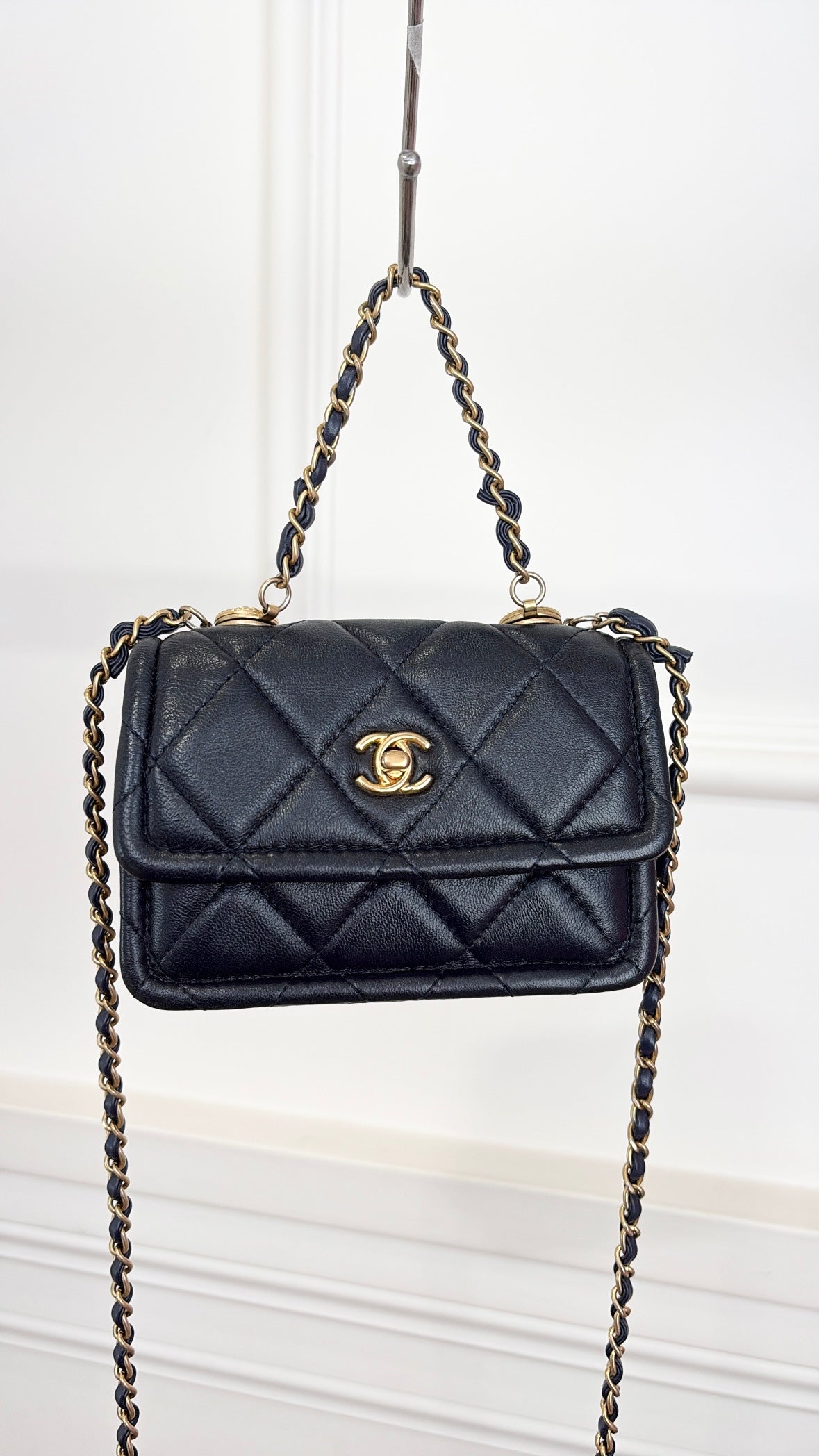 Chanel Navy leather Mini Flap Bag in Lambskin
