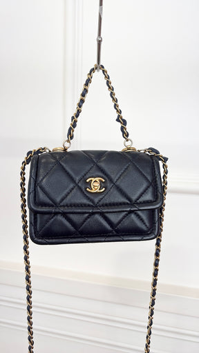 Chanel Navy leather Mini Flap Bag in Lambskin