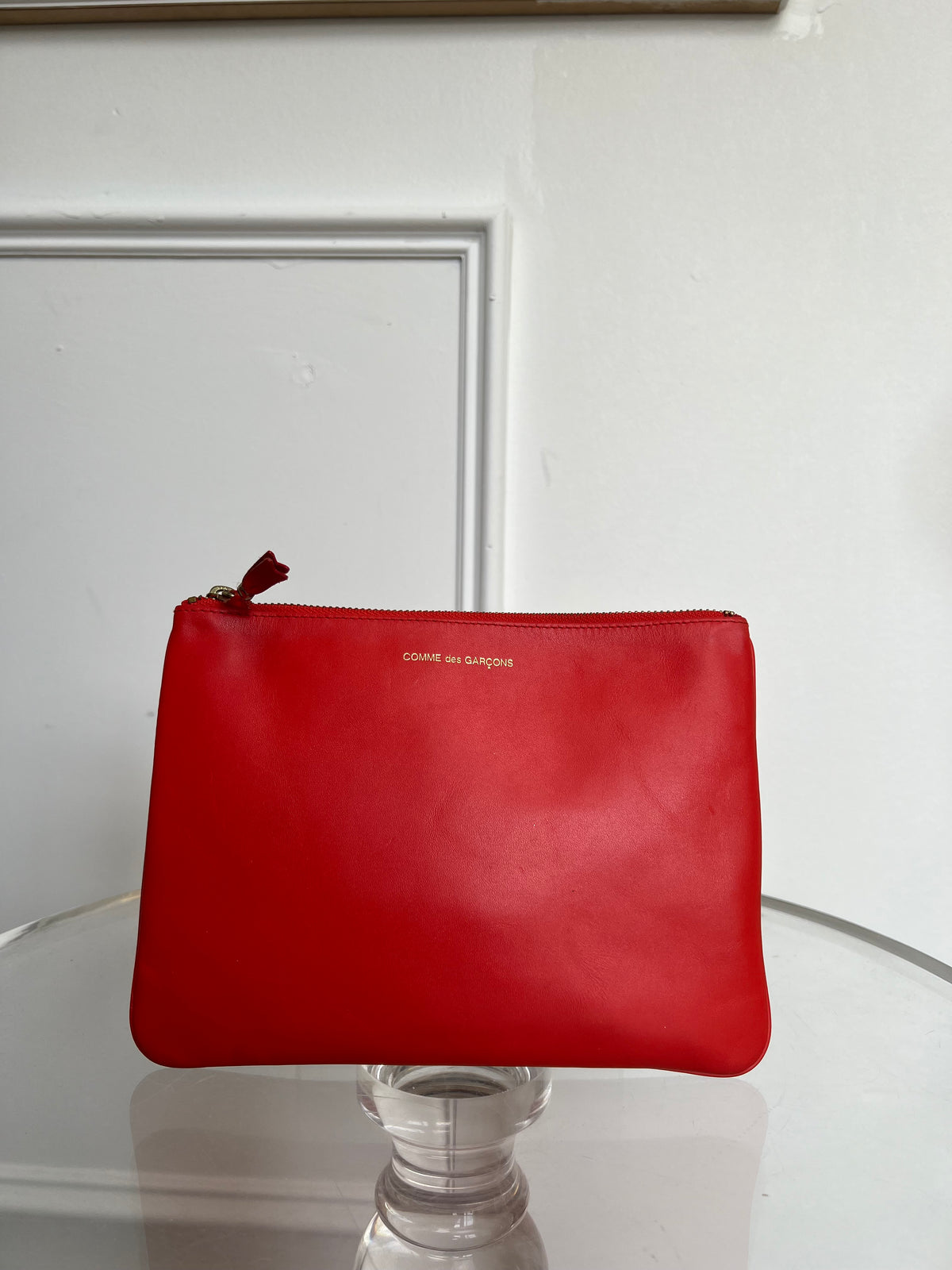 Comme des Garcons Red Leather Pouch