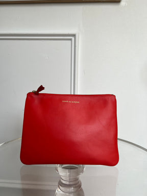 Comme des Garcons Red Leather Pouch