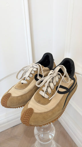 Loewe Beige Suede and black Leather Flow Runner, 38