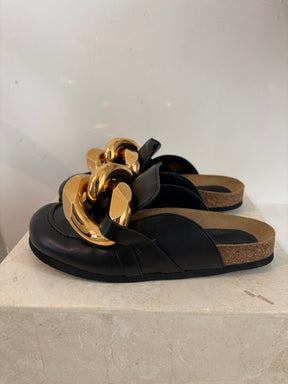 JW Anderson Chain Detail Slip On Mules Black, 38