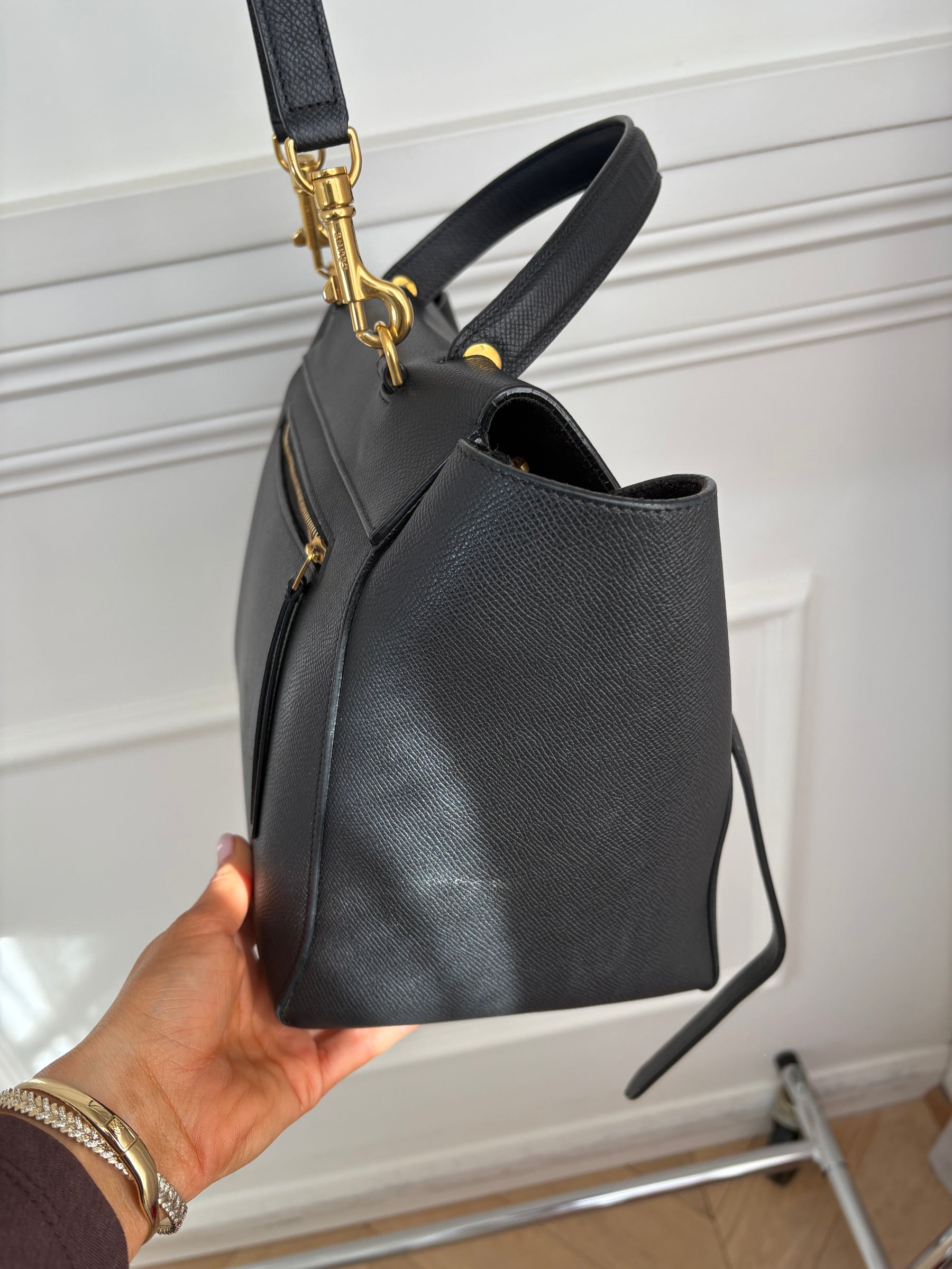 Celine Black Leather Belt Bag