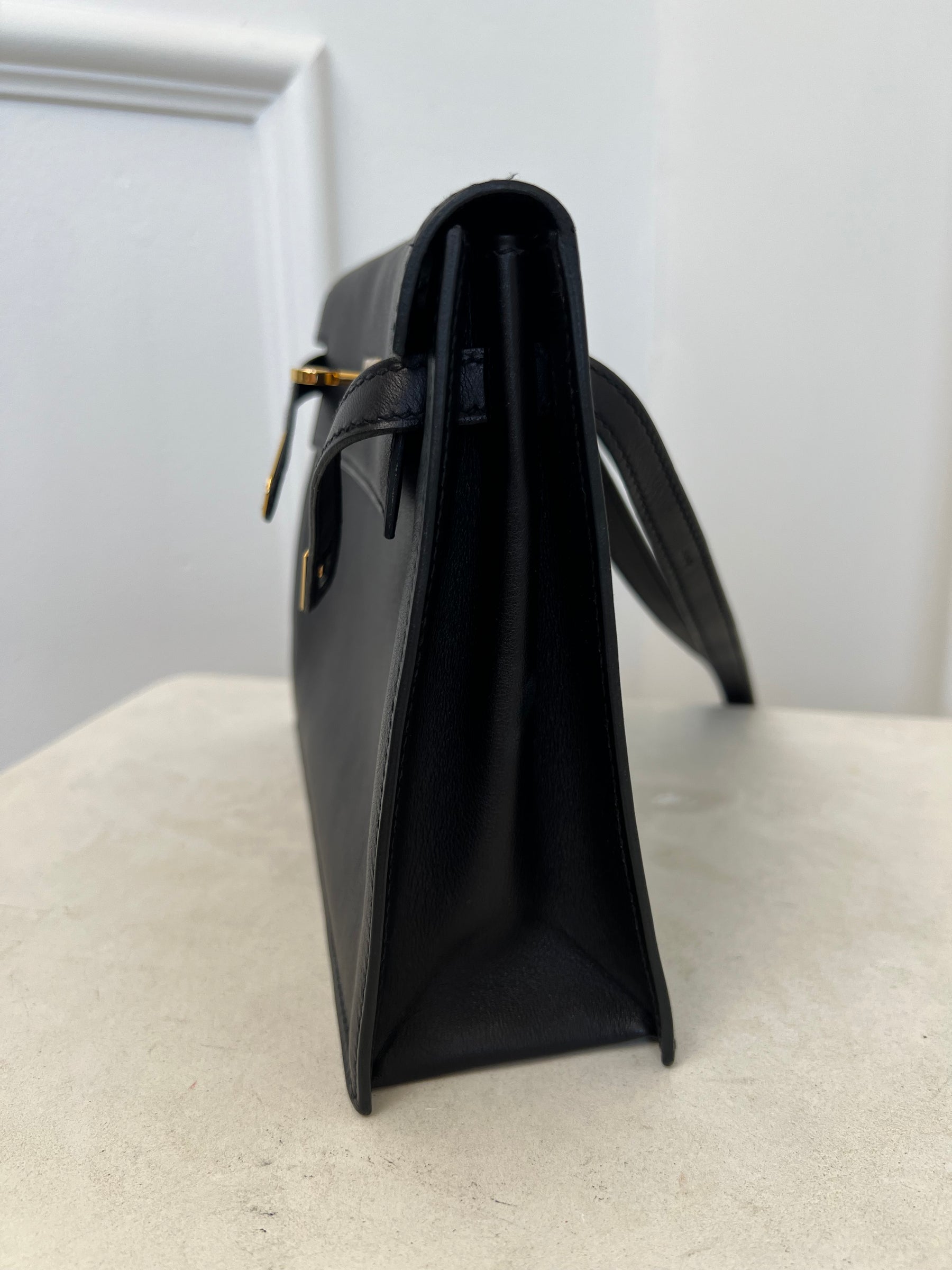 Hermès Black Swift Leather Kelly Le sac de Danse Bag