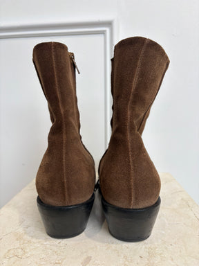 A Emery Hudson Brown Suede Ankle Boots, 39