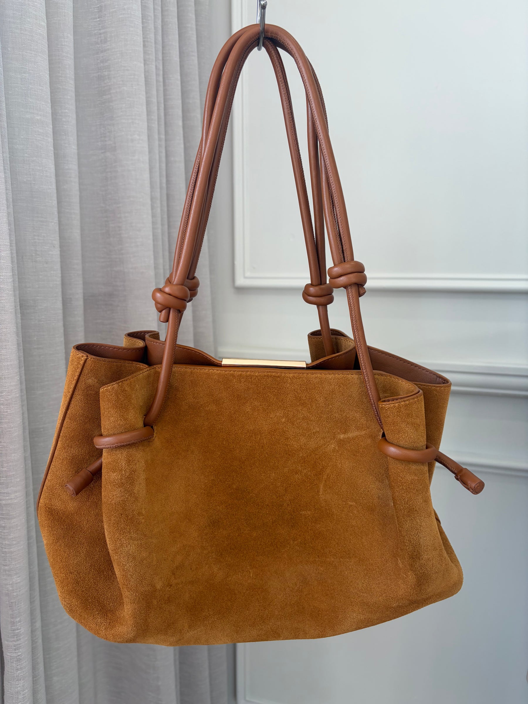 Scanlan Theodore Athos Suede Shopper Bag In Cognac