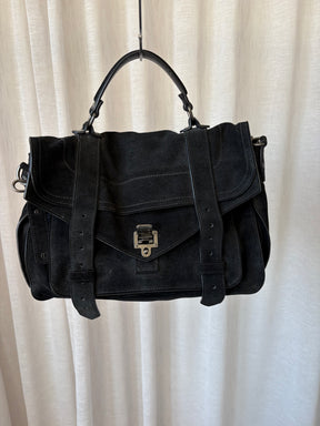 Proenza Schouler Black Suede PS1 Satchel Bag