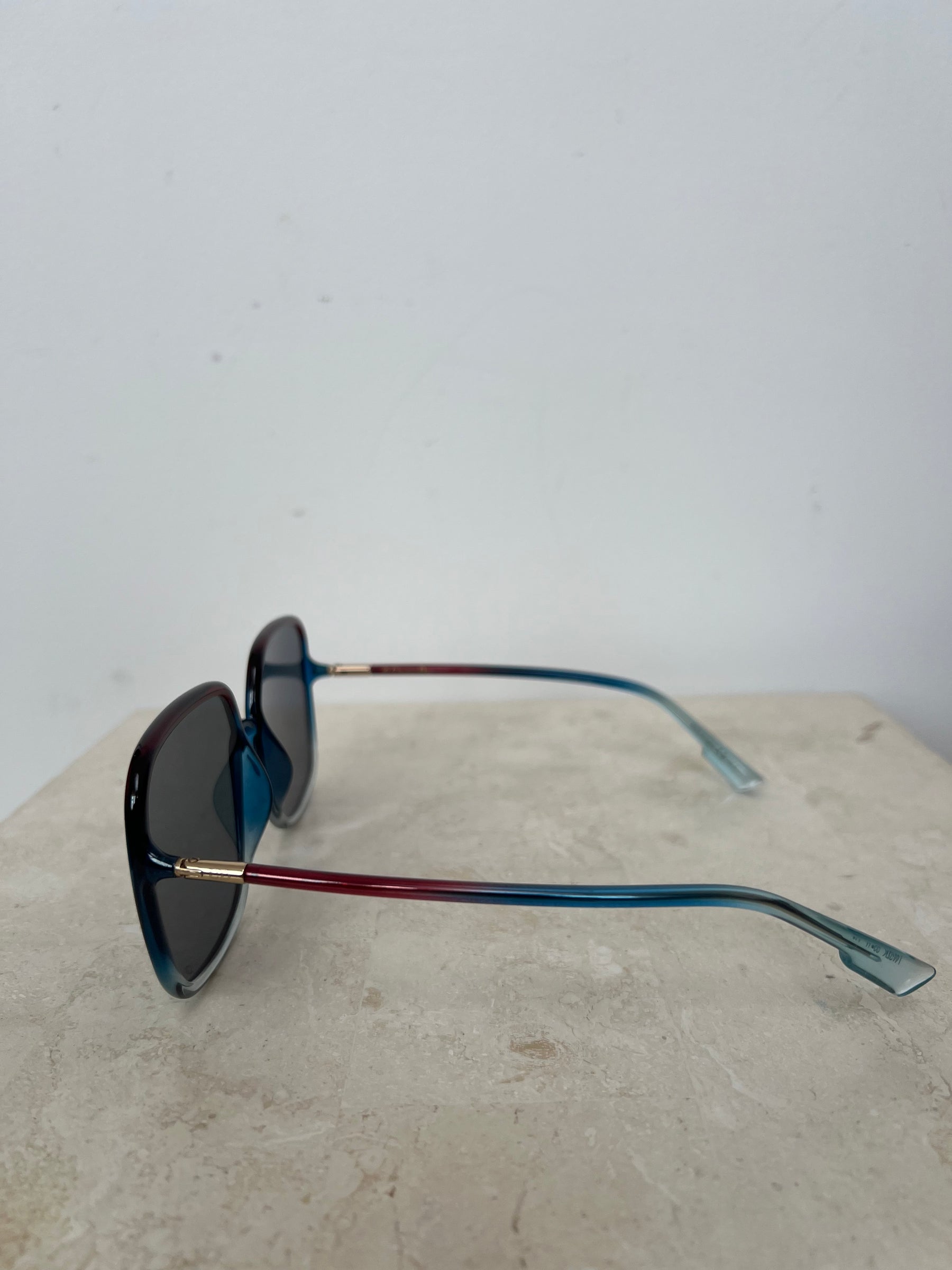Dior Red and Blue Overszied Square Sunglasses