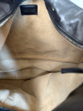 Bottega Veneta Black Leather Hobo Handbag