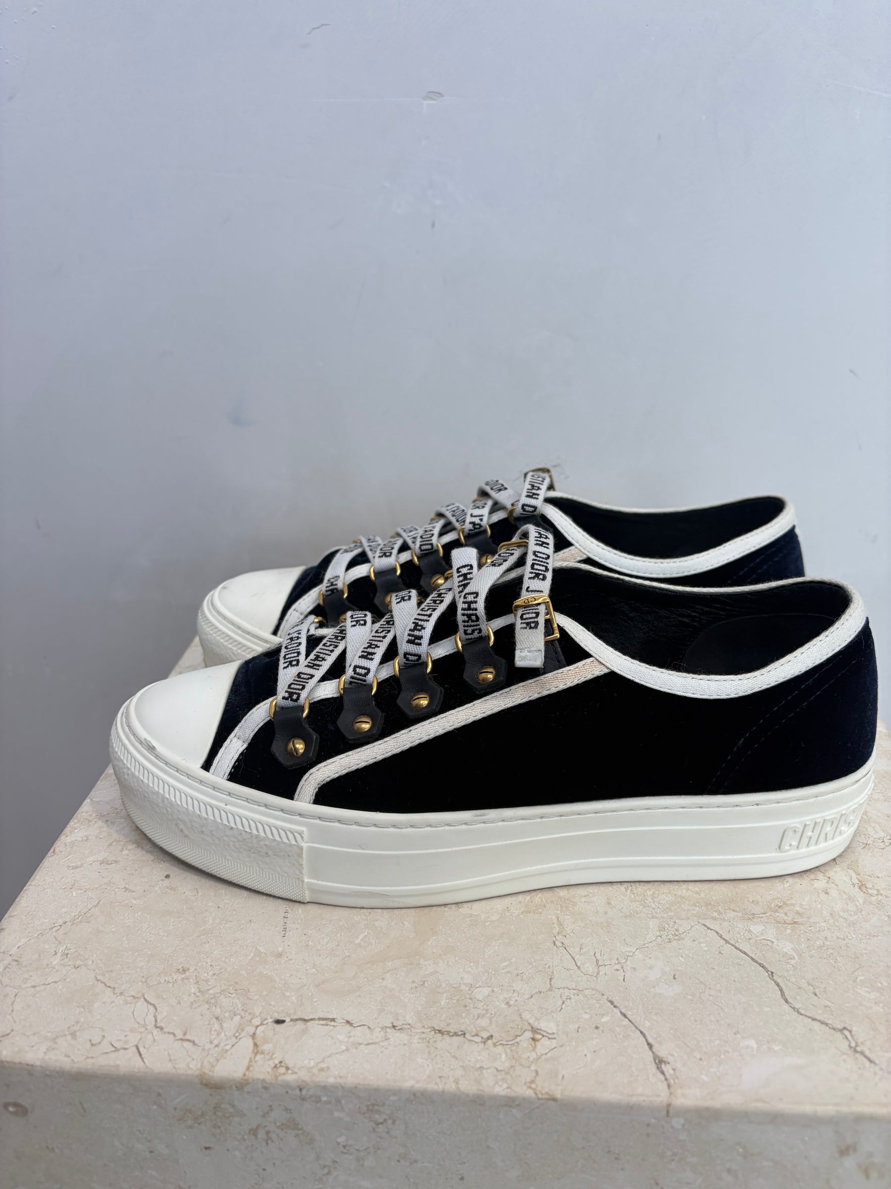 Dior Navy Velvet Walk'N'Dior, 36.5