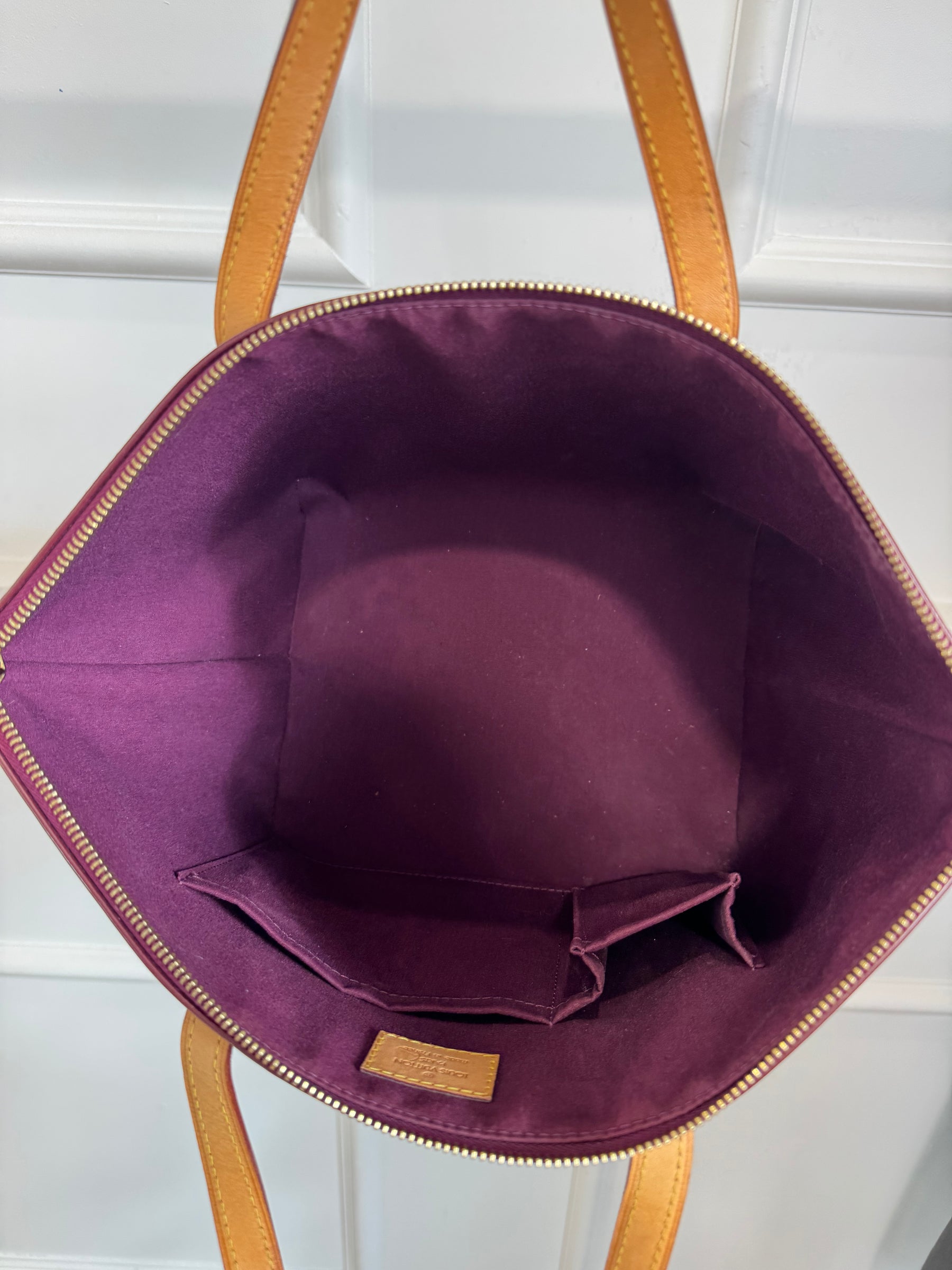 Louis Vuitton Violette Vernis Leather Bellevue MM Tote