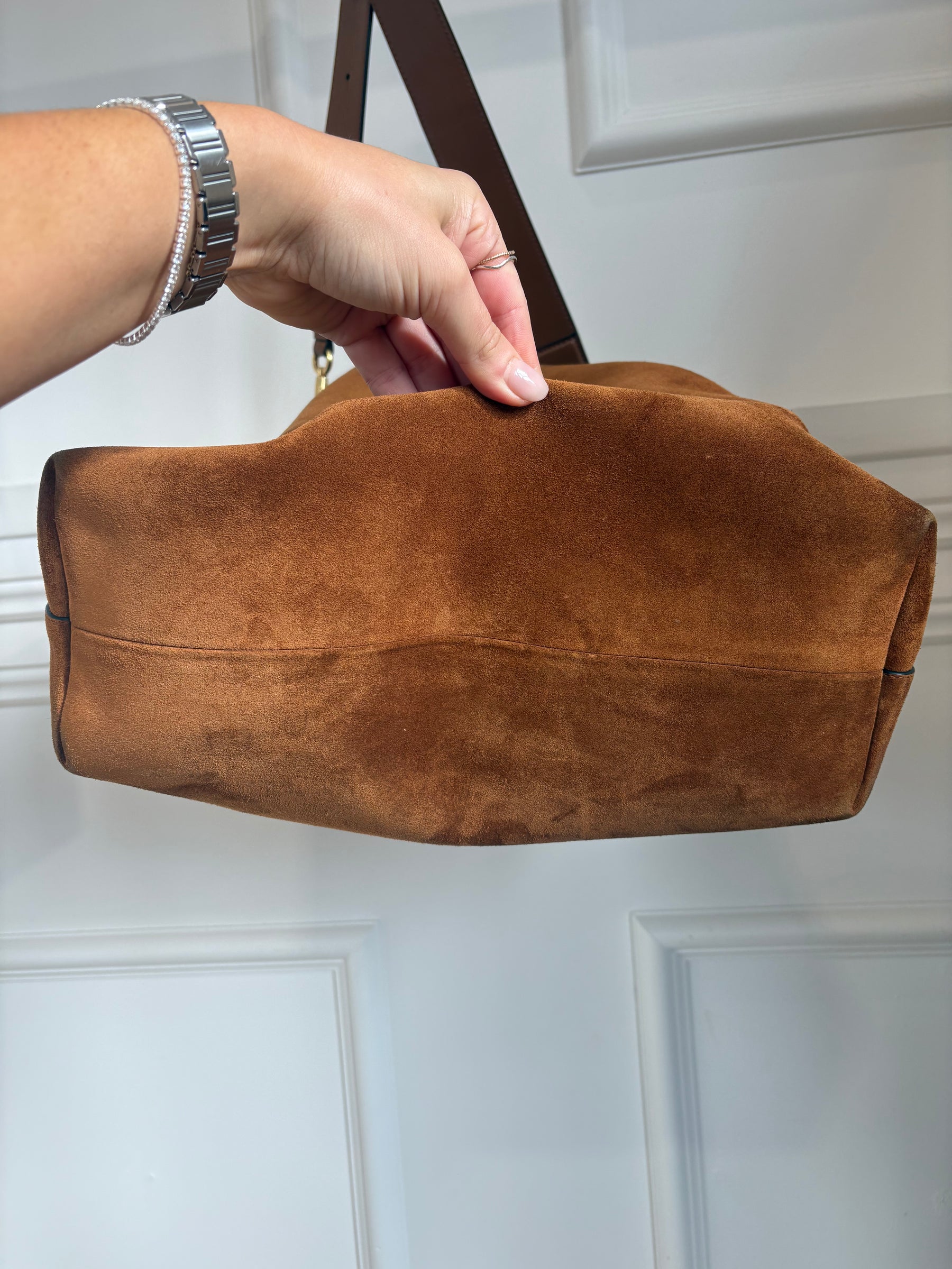 Jimmy Choo Bon Bon Bucket Bag In Tan/Gold