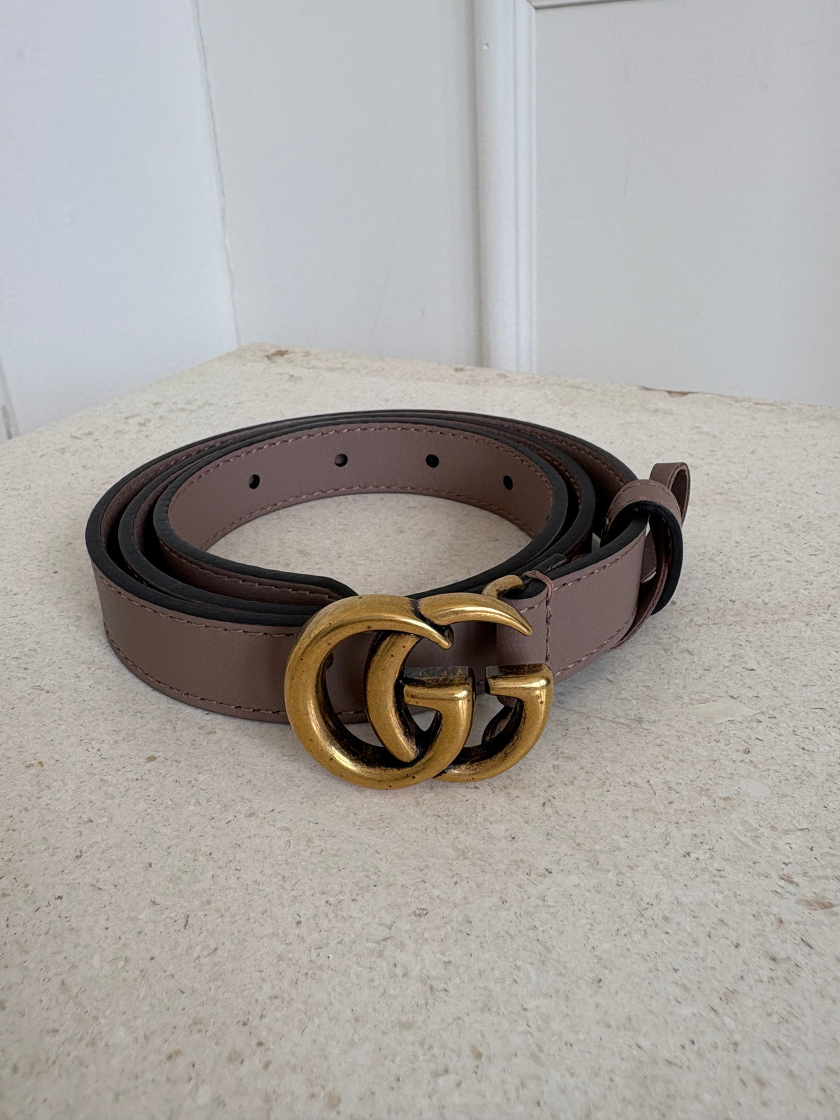 Gucci GG Marmont Thin Belt Taupe, 75 / 30