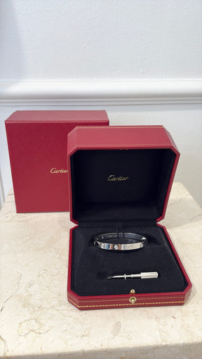 Cartier White Gold Diamond Love Bangle, 17