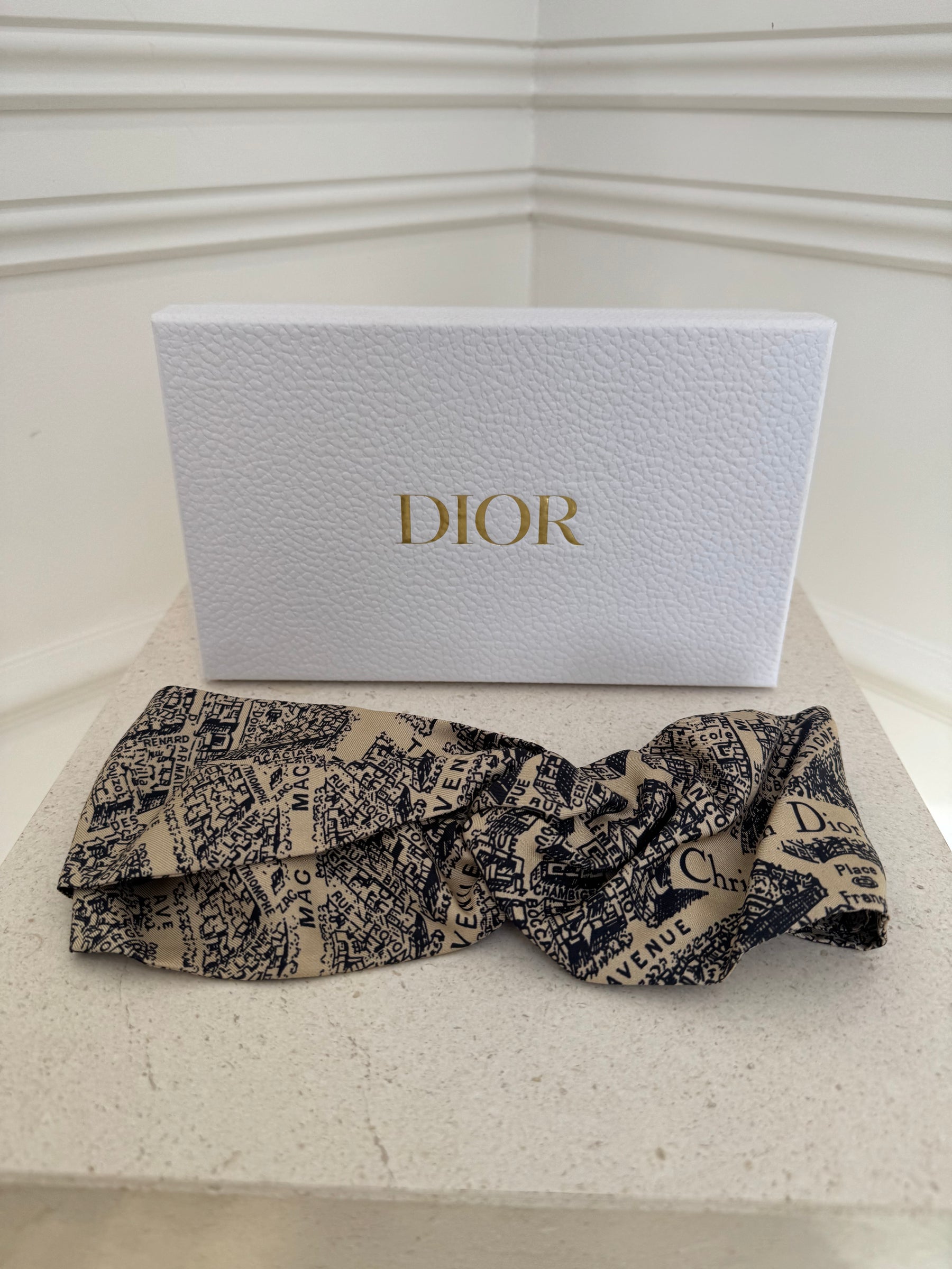 Dior Black Taupe Printed Headband
