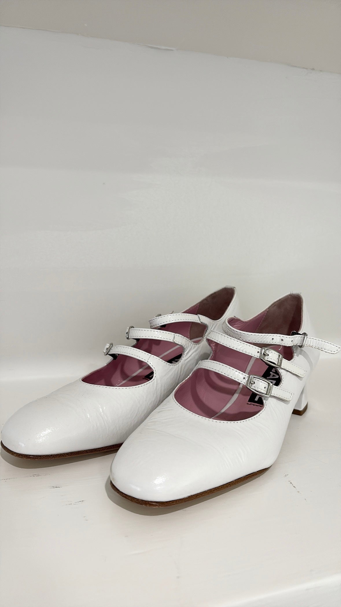 Carel Paris Kina Patent Leather Pumps White, 37.5