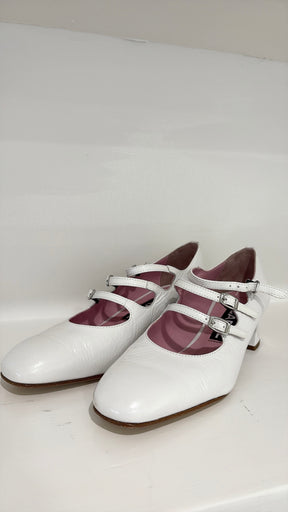Carel Paris Kina Patent Leather Pumps White, 37.5