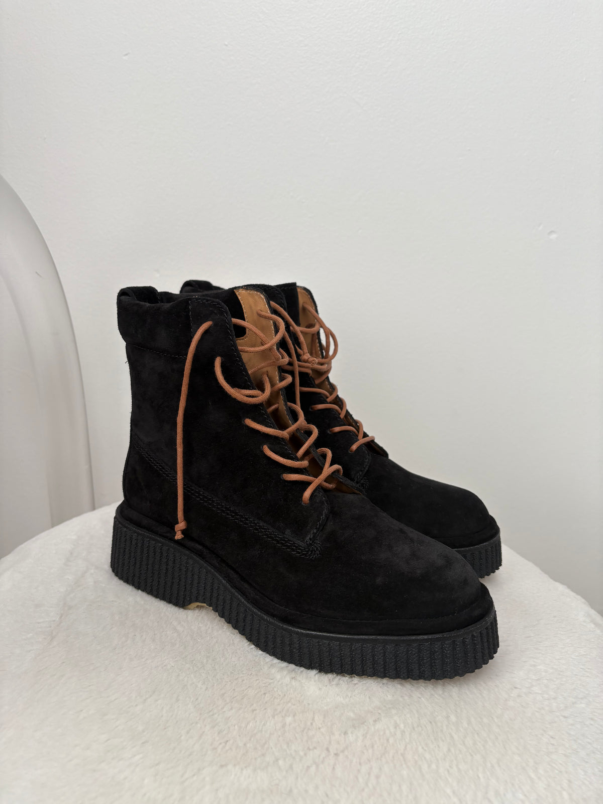 Rag & Bone Black Suede Lace Up Boots, 38