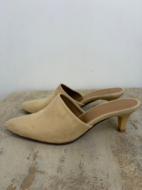 Maryam Nassir Zadeh Beige Suede Pointed Mule, 37