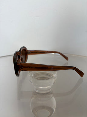 Celine Hexagon Frame Brown Sunglasses