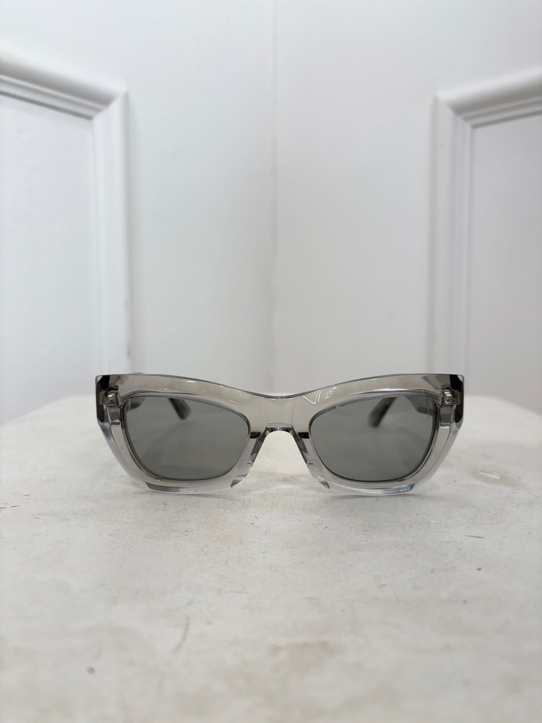 Bottega Veneta Grey Acetate Cat Eye Sunglasses