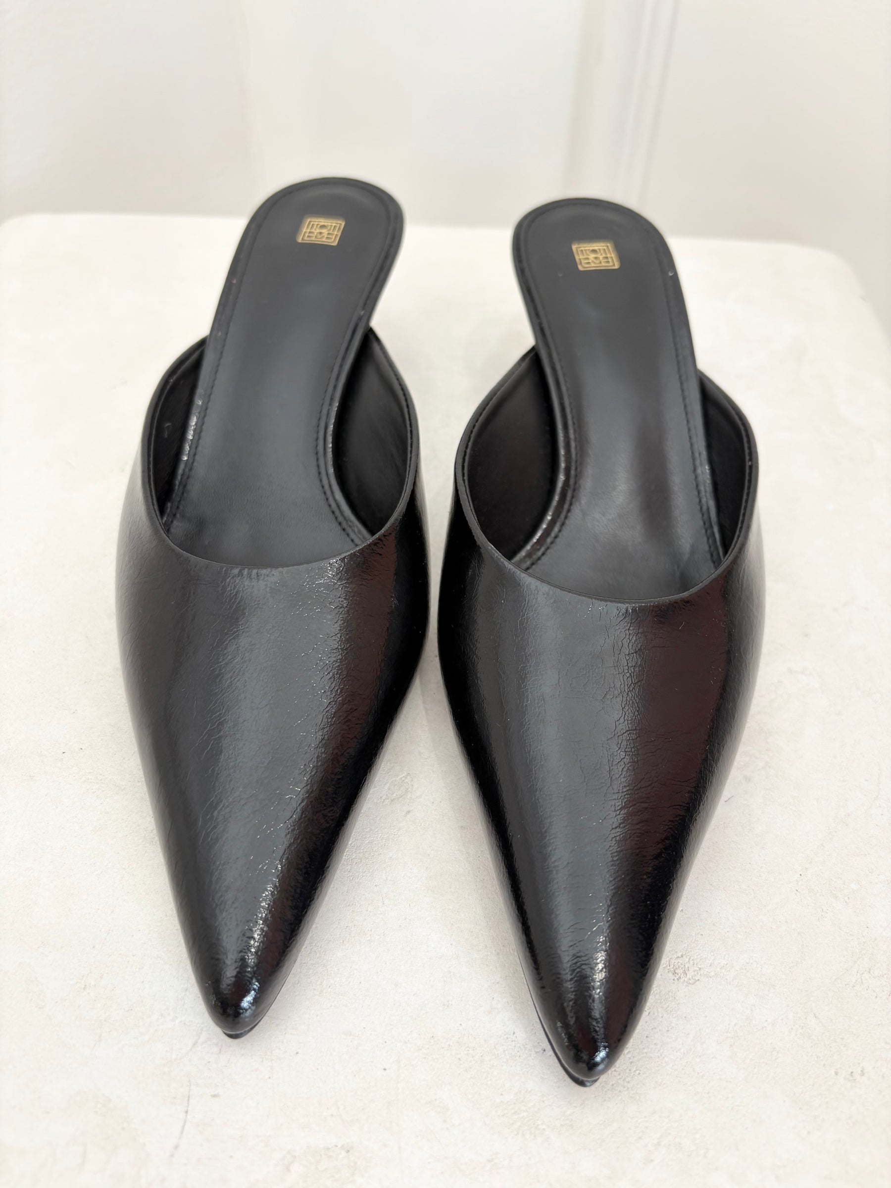 Totême Black Patent Pointed Mule, 36