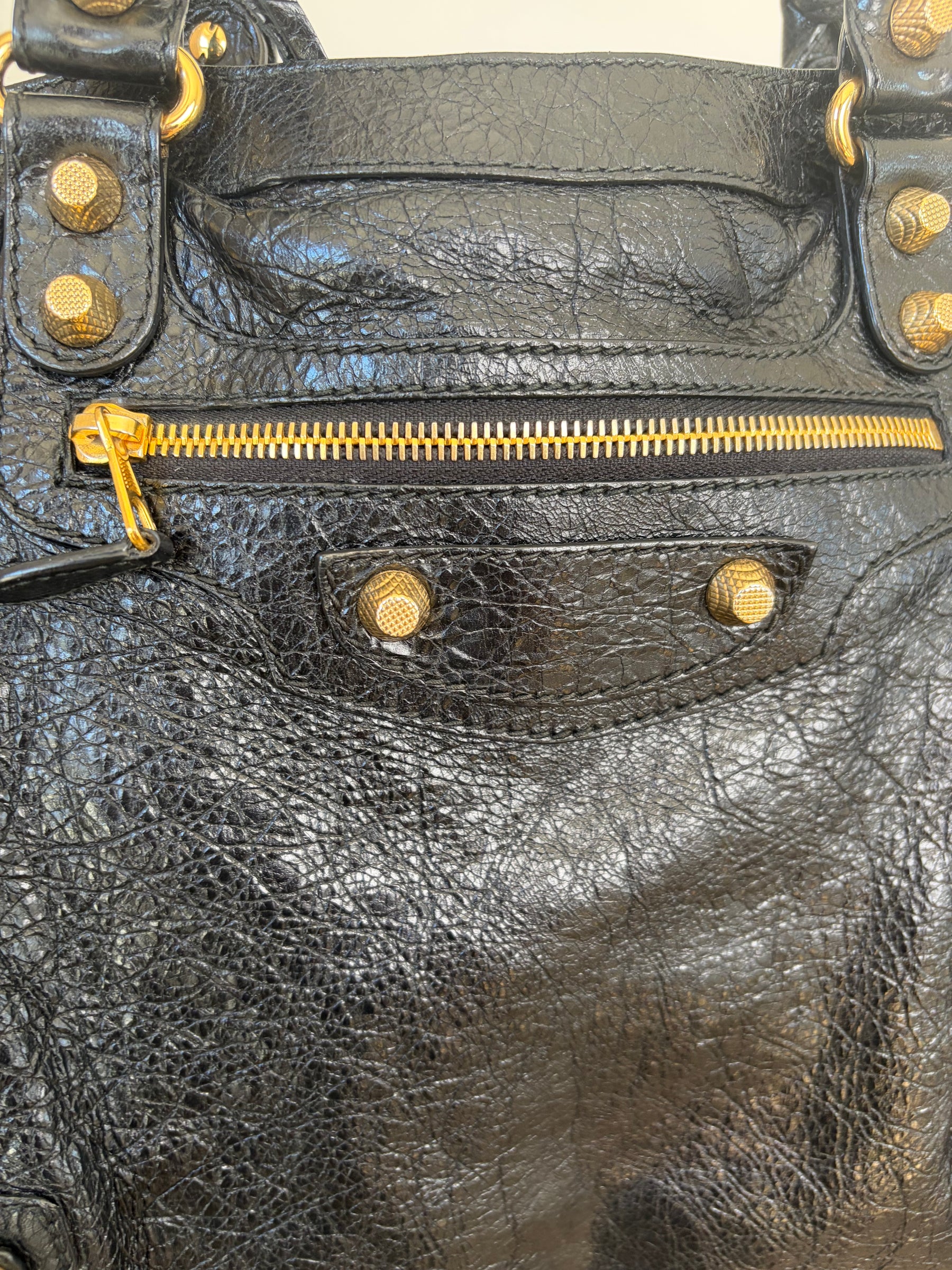 Balenciaga Velo Bag Black With Gold Tone HW
