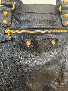 Balenciaga Velo Bag Black With Gold Tone HW