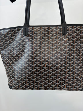 Goyard Black Leather and Canvas Artois MM Tote Bag