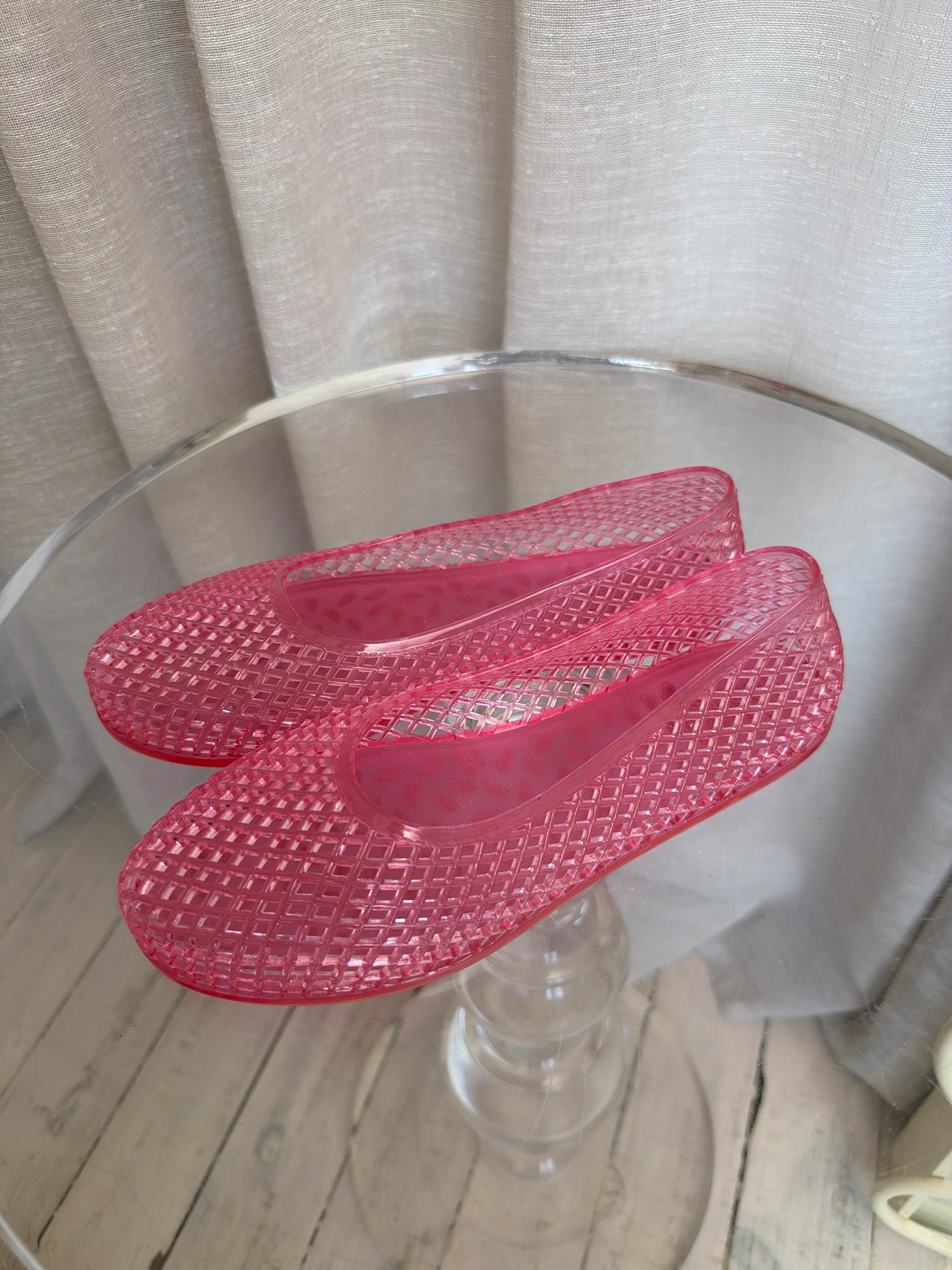 Ancient Greek Sandals Pink Jelly Flats, 36