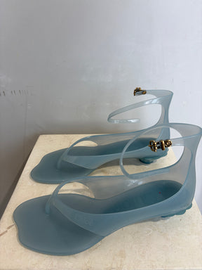 Chloé Blue Jelly TPU Heeled Sandals, 39