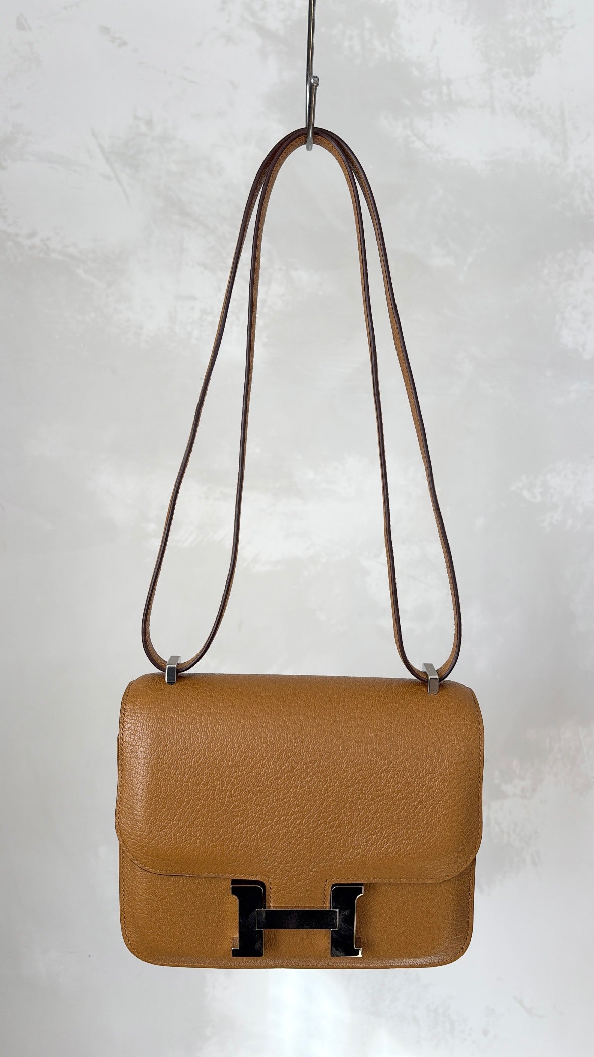Hermès Constance III Mini in Caramel Chevre Leather with Paladium Hardware