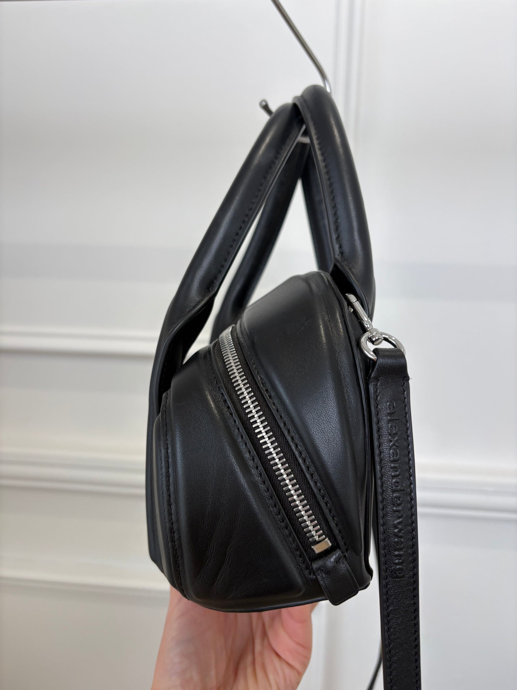 Alexander Wang Black Leather Small Rock Panelled Bag
