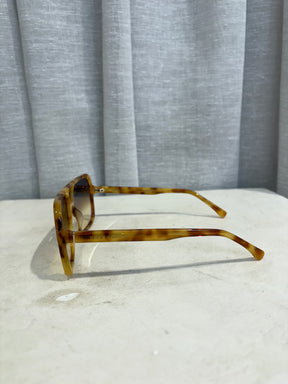 Brésac Yellow Tortoishell Oversized Square Sunglasses