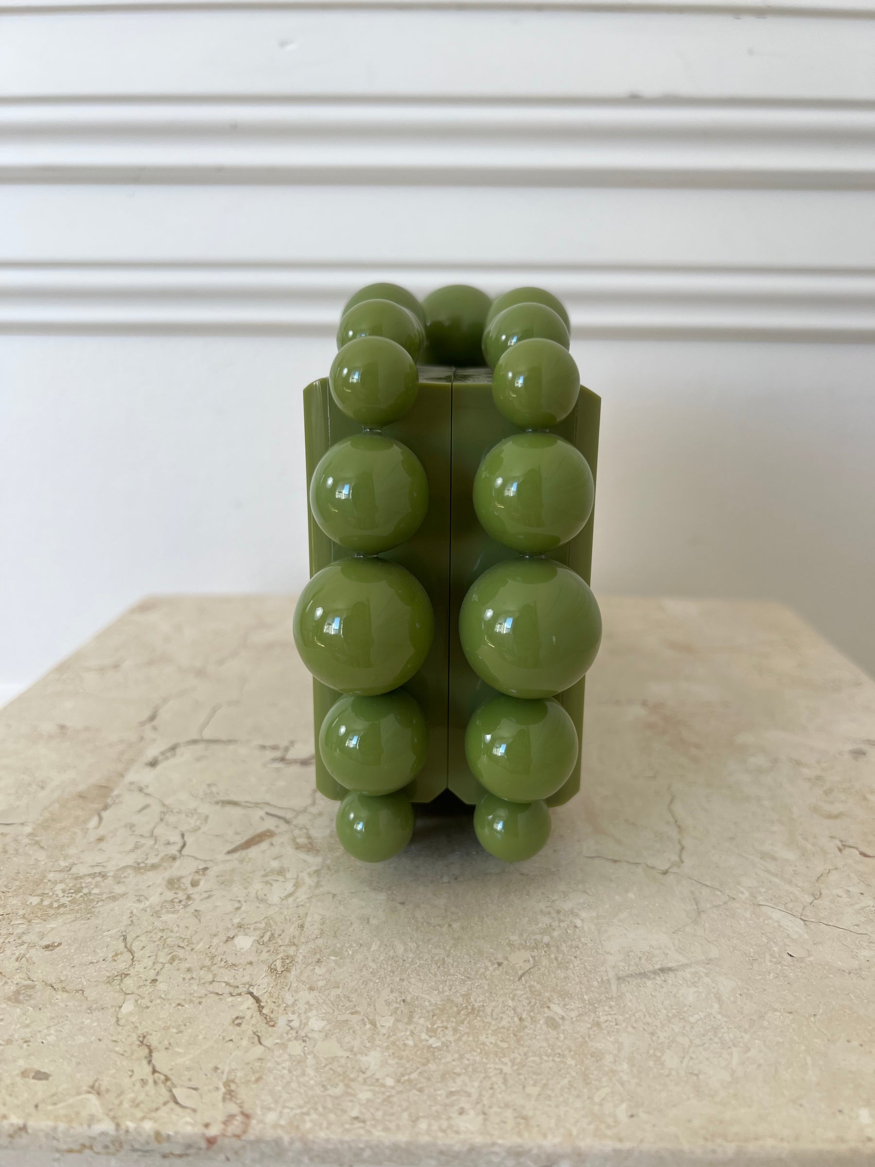 Cult Gaia Apple Green Beaded Eos Clutch