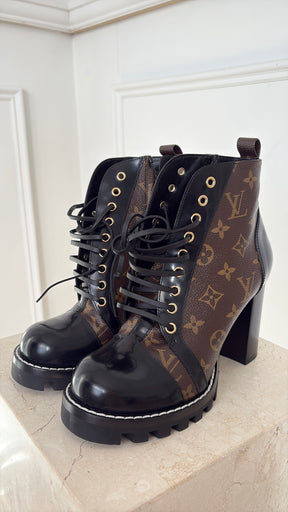 Louis Vuitton Canvas Monogram Star Trail Ankle Boots, 40