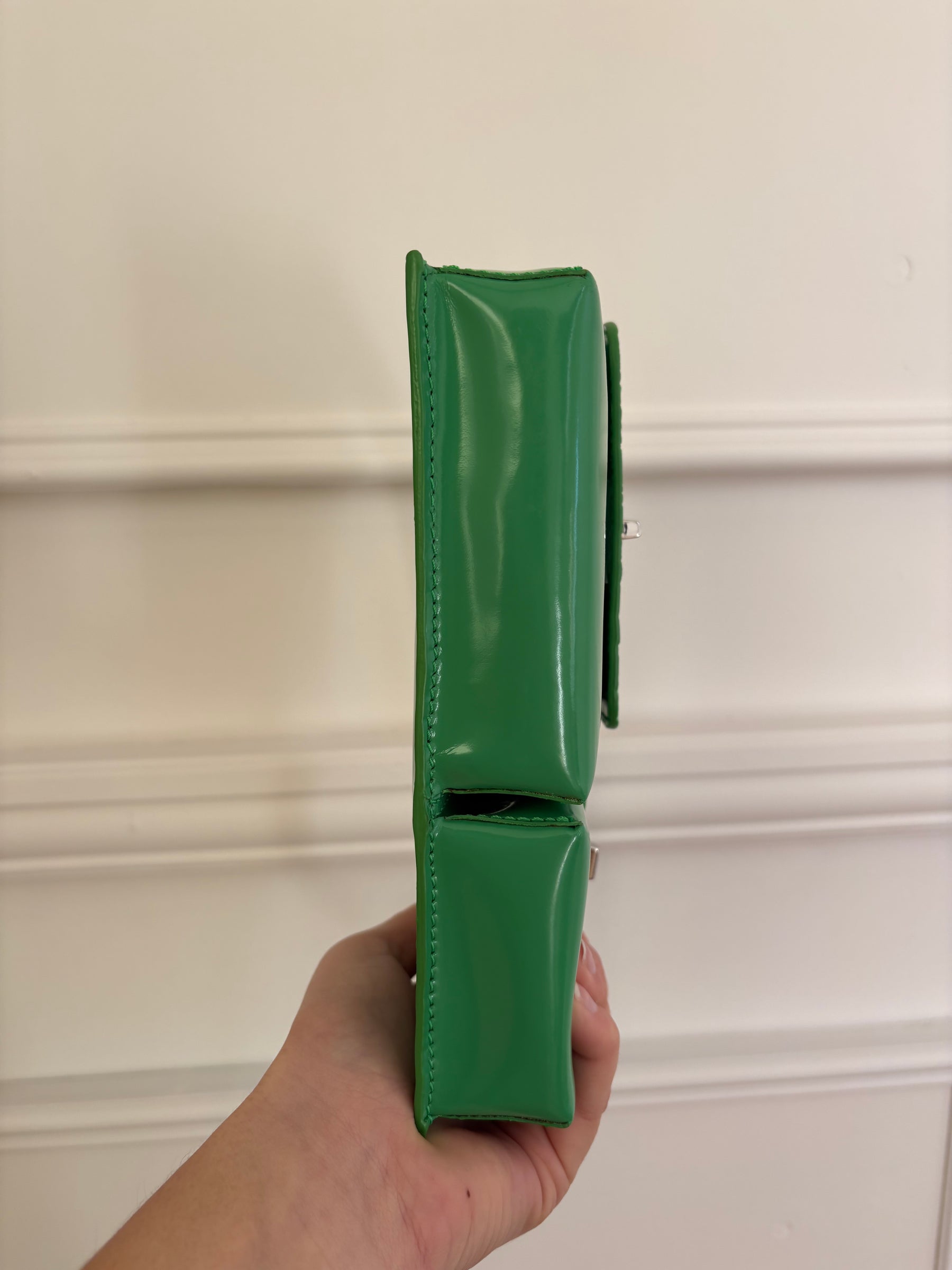 By Far Green Smooth and Croc Embossed Leather "Baby Billy" Bag